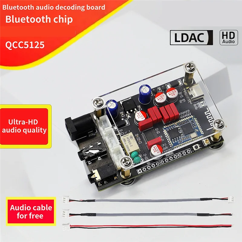GW-QCC5125 Bluetooth 5.1 Lossless Decorder Board Aptx LDAC Wireless Adapter Lossless Hd Sound Quality Audio Decoder Board