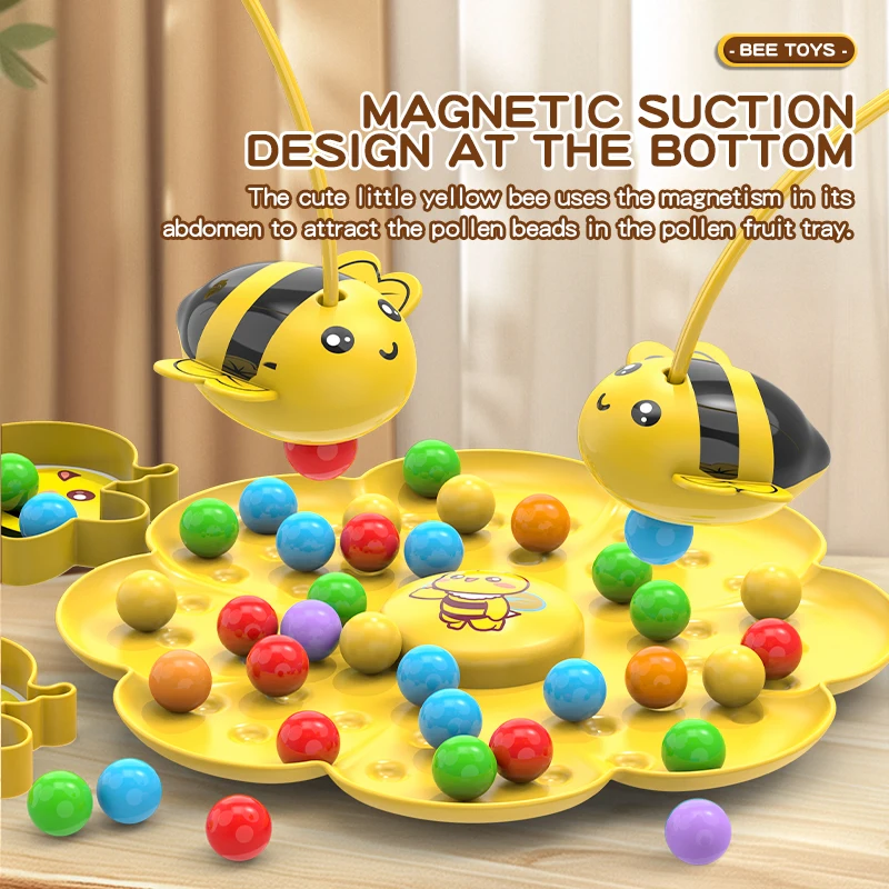 ของเล่นตกปลาแม่เหล็ก Little Bee Honey ตัวต่อเม็ดสี ฝึกการเรียนรู้สี ปริศนาเสริมพัฒนาการเด็กเล็ก เกมโต๊ะเสริมสร้างปฏิสัมพันธ์ระหว่างพ่อแม่ลูก