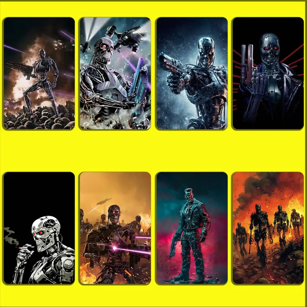 

Cool T-Terminator Robot Card Stickers For Debit Bank Credit Cards Metro Bus Pass Sticker Decoration Cover 4PCS Card Skin