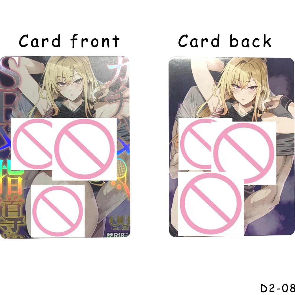 Waifu Anime Sexy nu Collection carte dessin animé japonais bande dessinée gros fesses gros seins fille nue carte réfractive Flash carte cadeaux