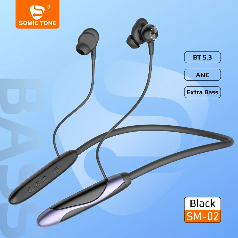 

SOMIC TONE Wireless Headphones Bluetooth 5.3 Neckband Earphones Magnetic Sports Waterproof Earbuds HiFi Sound Headset with Mic
