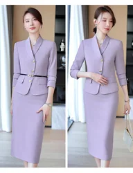 Office Skirt Sets 2 Piece for Women Long Sleeve Blazer And Skirt Formal Jacket Outfits for Business Wedding Sets for Women Guest