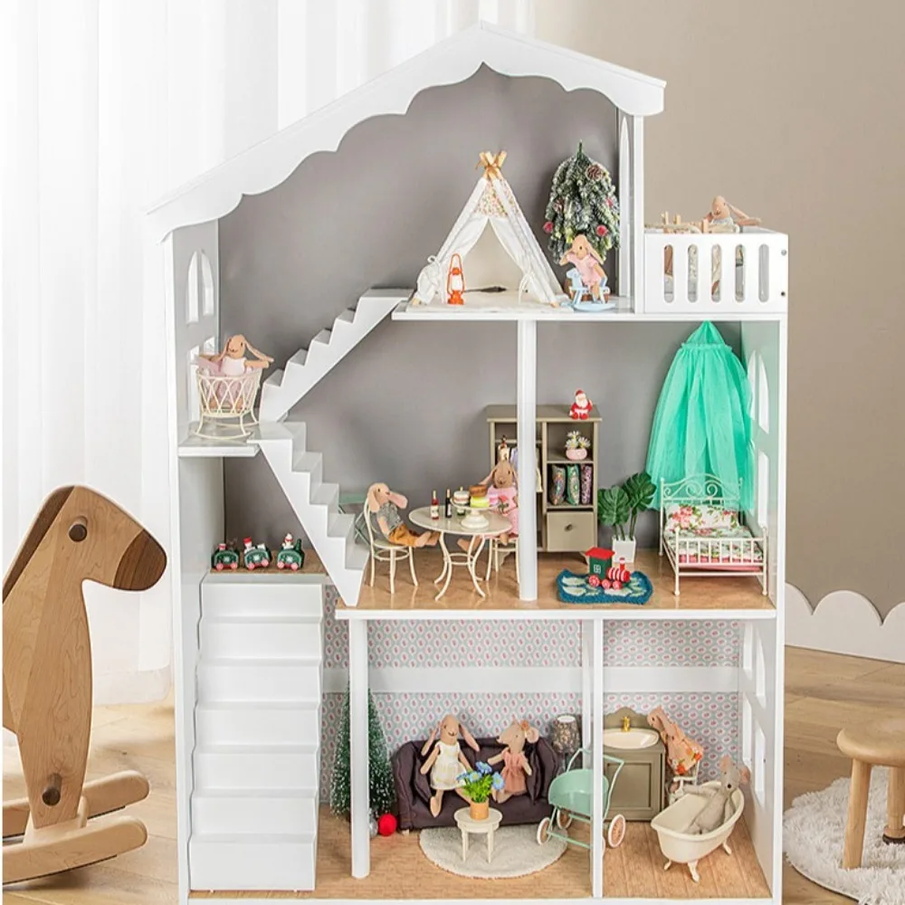 Rustgevende pop konijn Waldorf pop breien jurk Kawaii cartoon pluche gevulde pop gevuld zacht handgemaakt pop speelgoed kleuterschool
