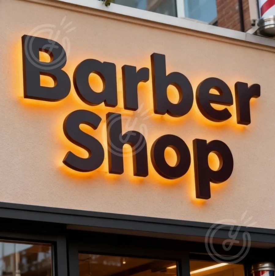 مخصص الأعمال علامة رسائل 3D صالون LED لافتة Hangul الخلفية كبيرة معدنية الجمالية مضيئة شعار الإعلان عيادة