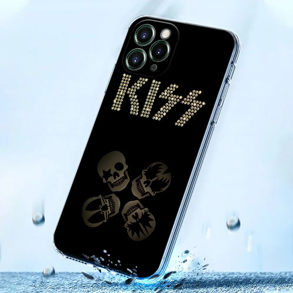 Classics Kiss Rock Band Clear Phone Case For iPhone 15 14 13 12 11 Pro Max Mini Cases iPhone 7 14 15 Plus XS Soft Silicone Cover