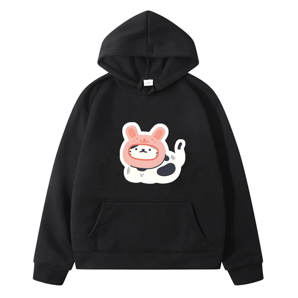 Happy Rabbit Children's Hoodies Funny Bunny Cartoon Print Boys White Sweatshirts Kawaii Girls Hoody Fashion Kids Clothes Fashion