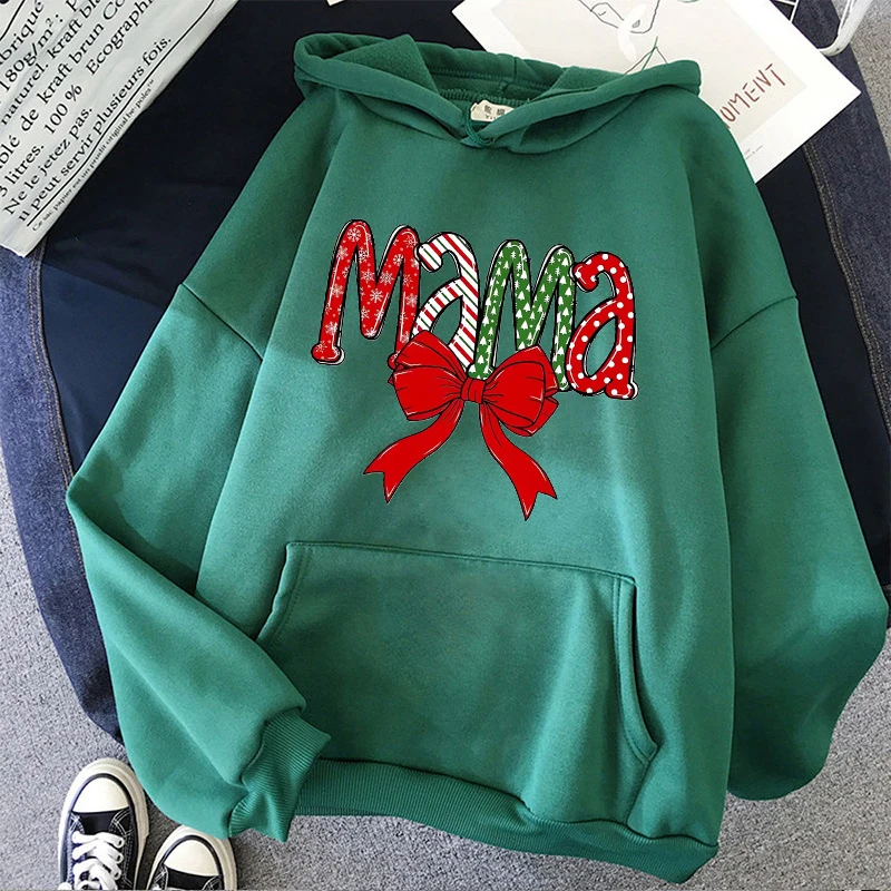 

Christmas Mama Hoodies for Women Casual Autumn Winter Sweatshirts with Festive Holiday Print Women's Vintage Hoody Clothes