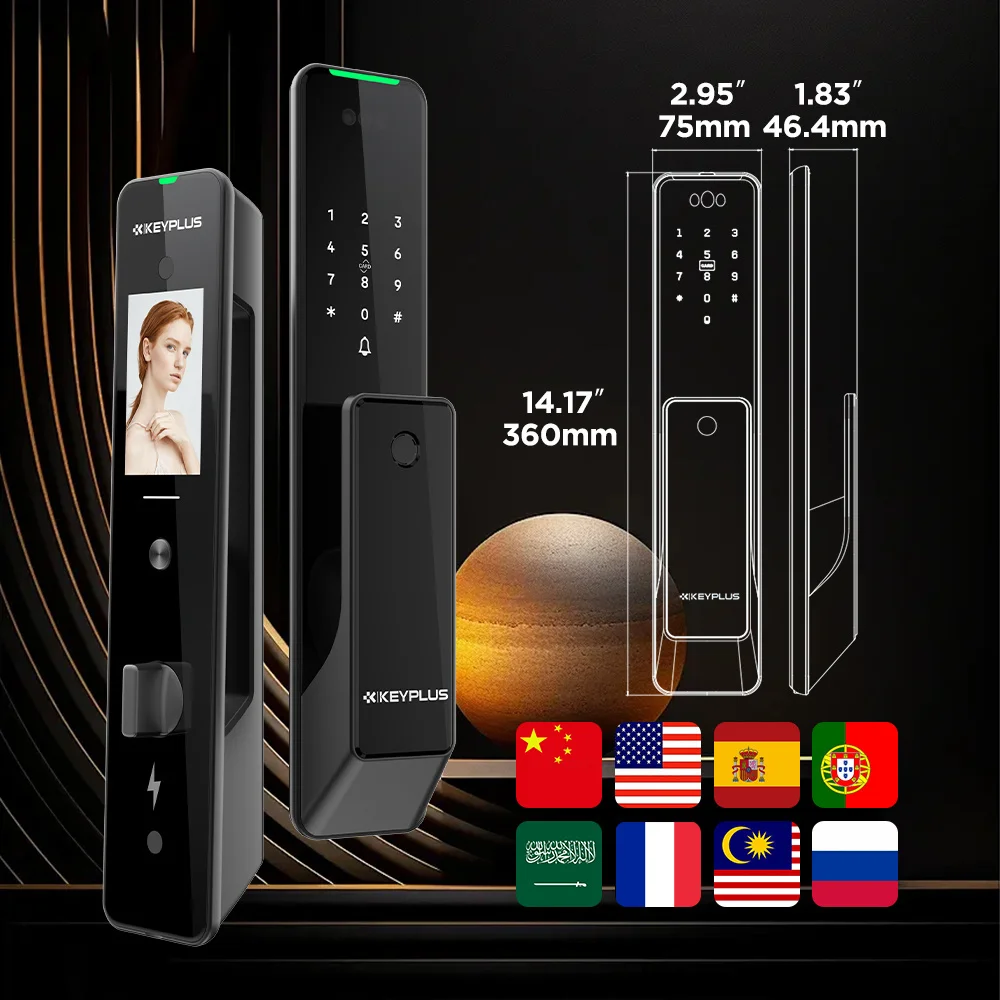 Easy Install Smart Lock With Palm Vein Recognition Tuya Wireless Unlock Face Recognition Feature Smart Lock for Wooden Door