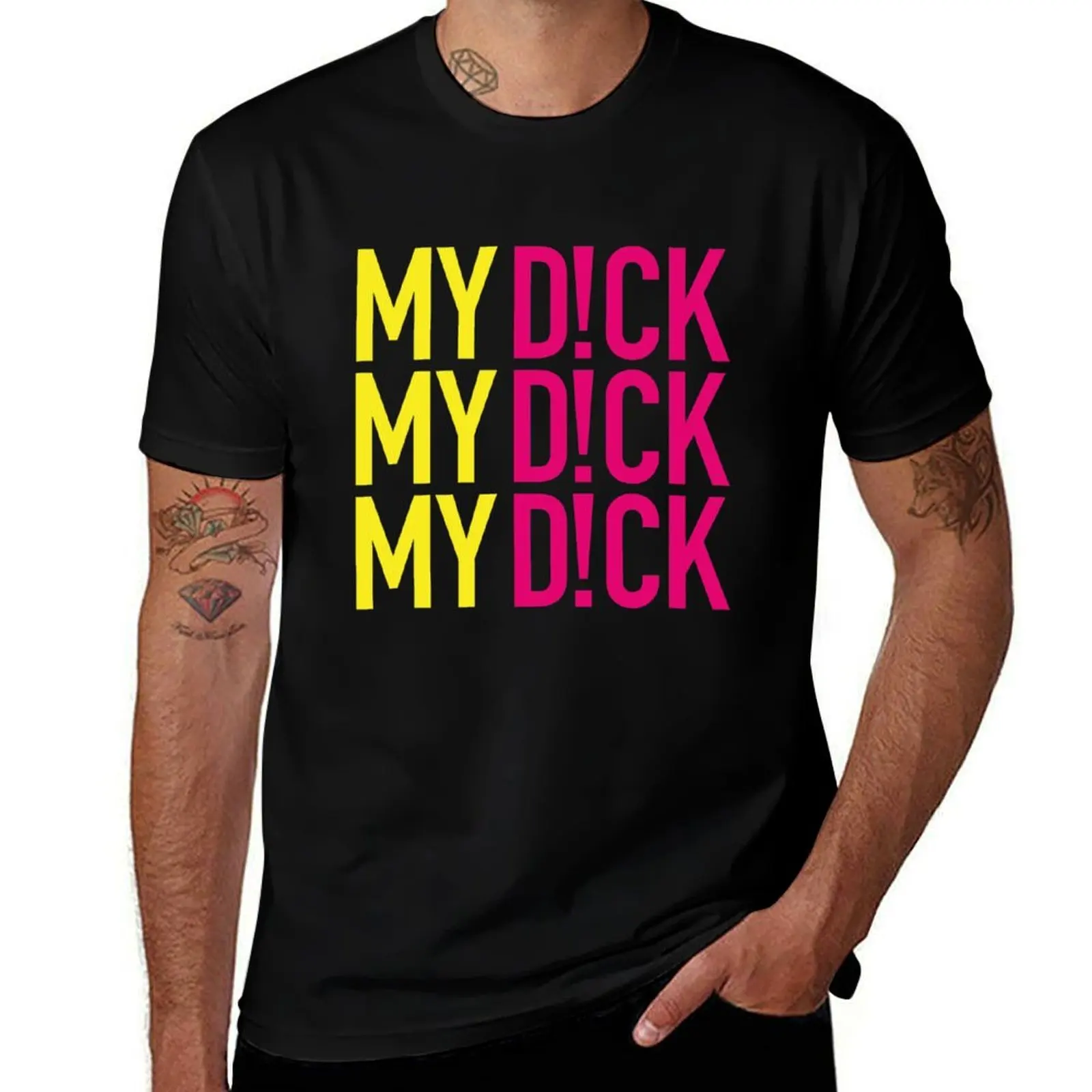 Lunatics MY DICK T-Shirt Comfortable Workout Short Sleeve Shirt T-Shirt