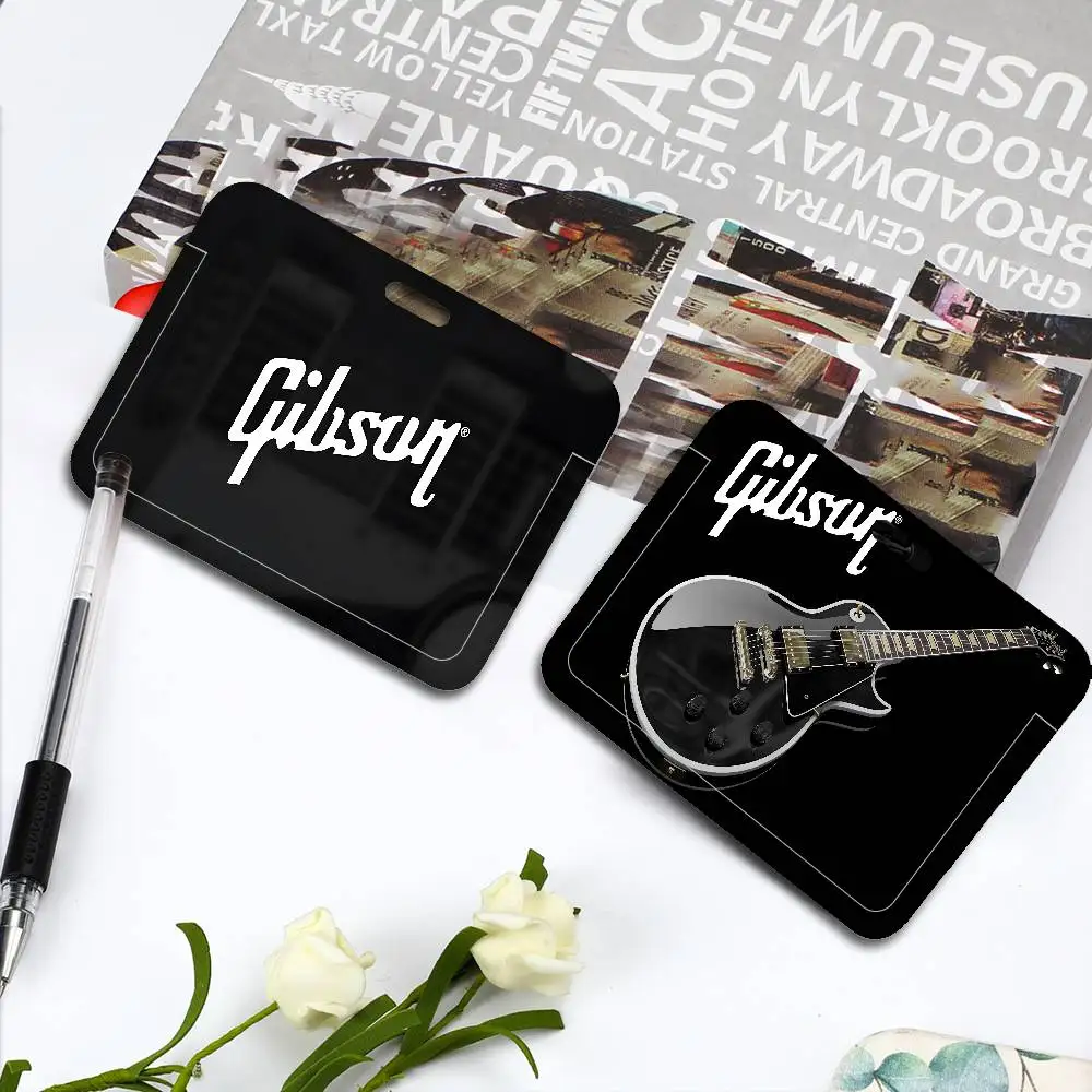 G-Gibson Music Badge Holder PVC Material ID Card Case For Work Nurse Key & Wallet