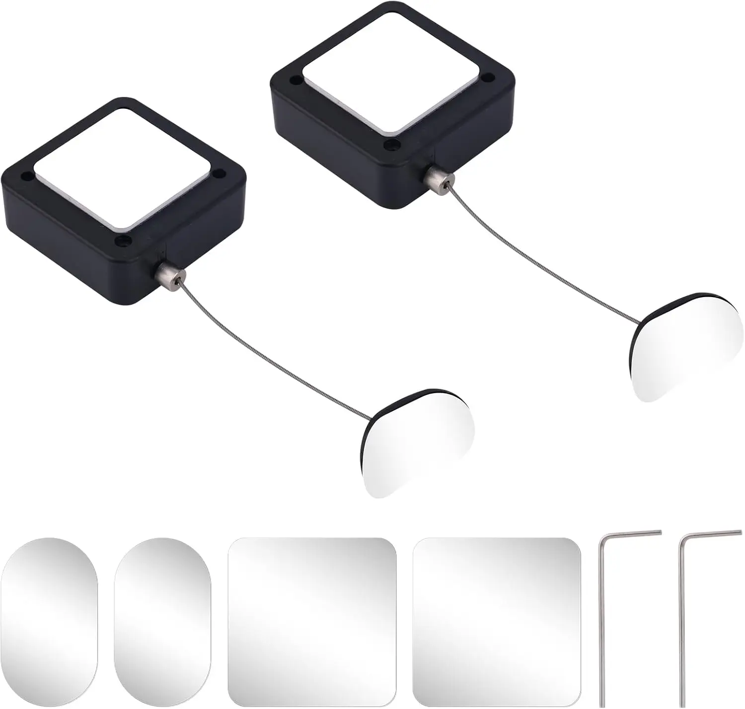 2PCS Remote Cable Lock Super Sturdy Punch-free Retractable Remote Control Tethers  6.6Ft /2M Security Cable Lanyard Lock