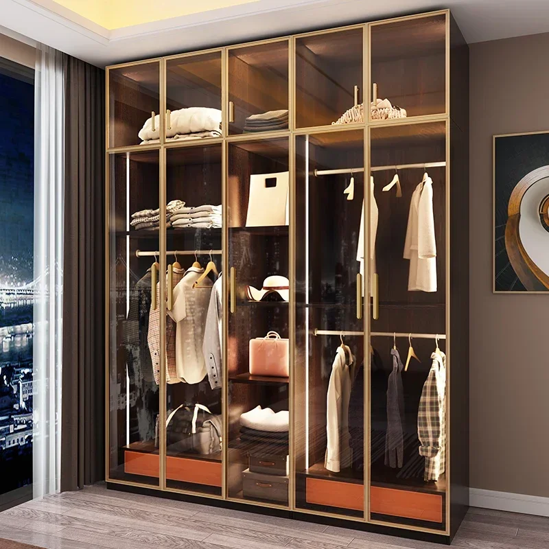 Armario de madera multifuncional para dormitorio, mueble de almacenamiento para ropa. ﻿   Armario esquinero cómodo para el hogar