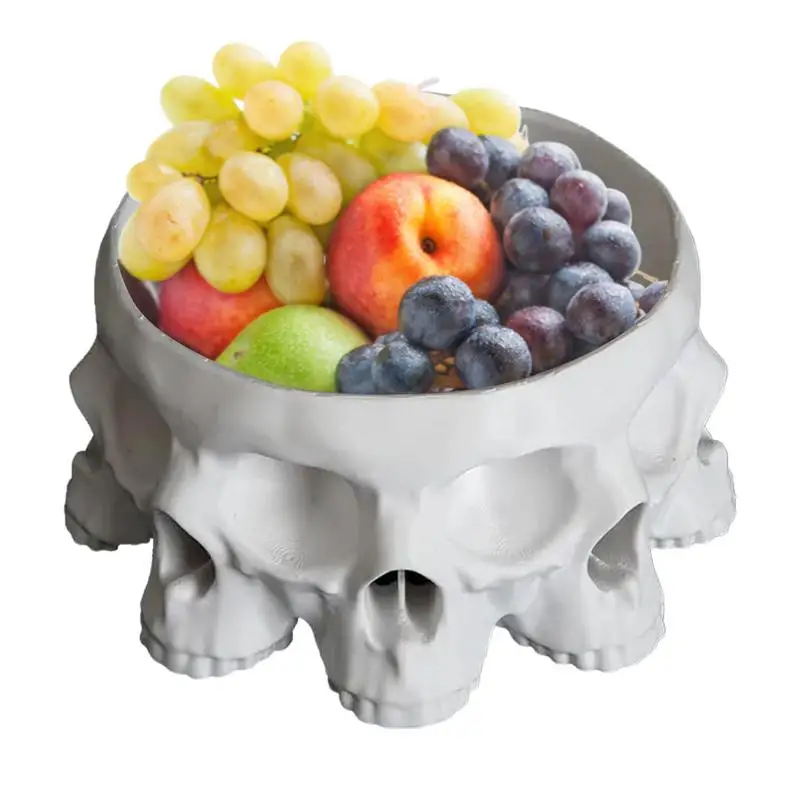 

Halloween Polyskull Bowl Spooky Polyskull Design Sturdy Planter Decorative Tabletop Ornament Multifunctional Home Decor