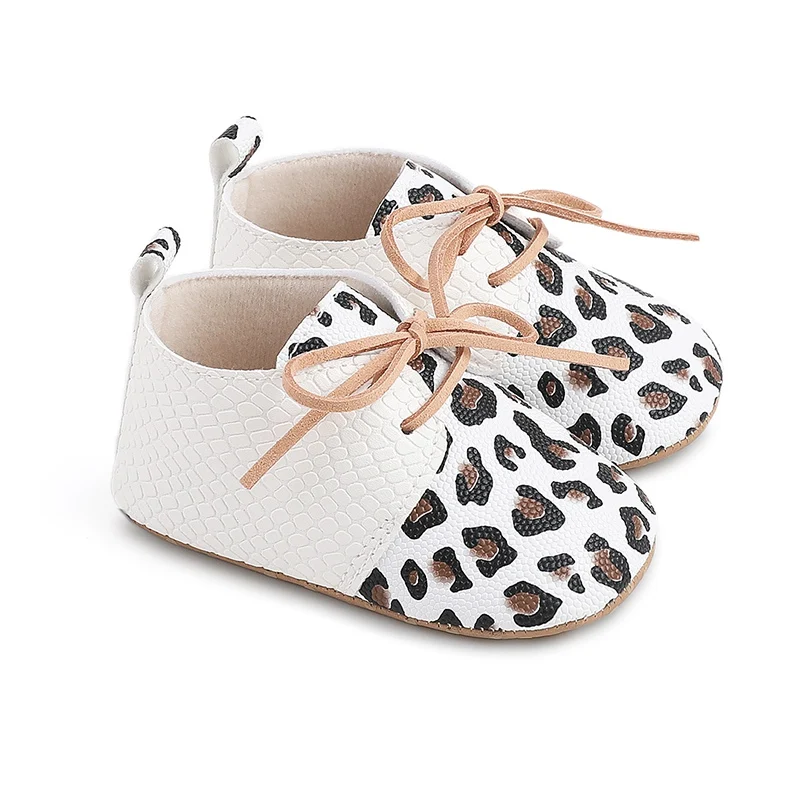 Spring Autumn Baby Shoes Retro Leopard Print First Walkers Newborn Soft Bottom Non-Slip Leather Shoes Toddler Casual Shoes