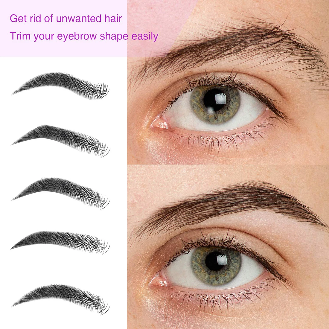 Pettine per lama di rasoio per sopracciglia Mini rasoio per sopracciglia portatile Rasoi per il viso multiuso Strumento per trucco di bellezza in acciaio inossidabile per donne e uomini