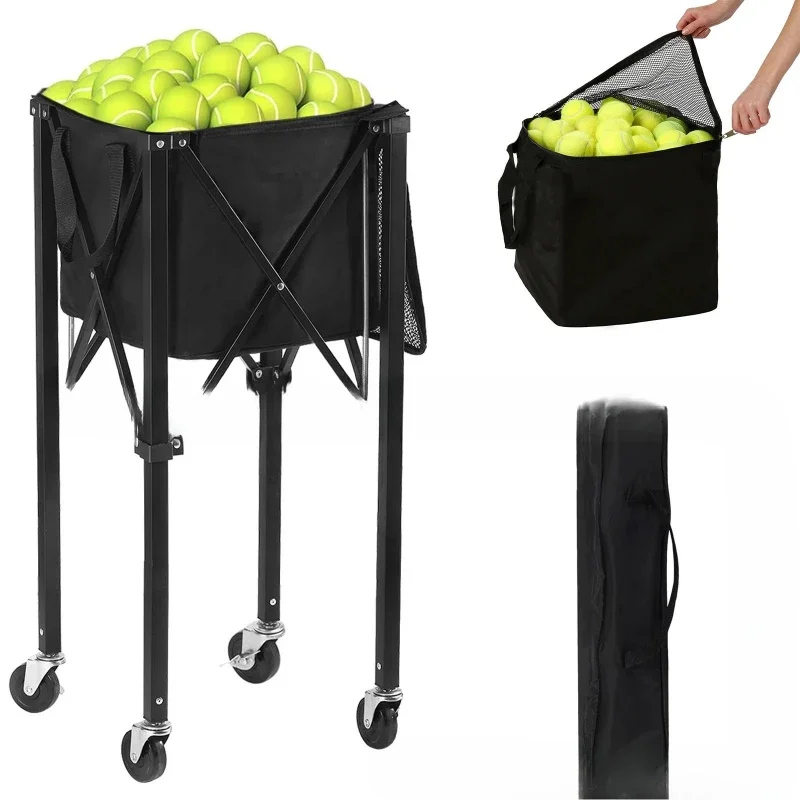 

Mobile tennis cart folding portable coach pick-up cart
