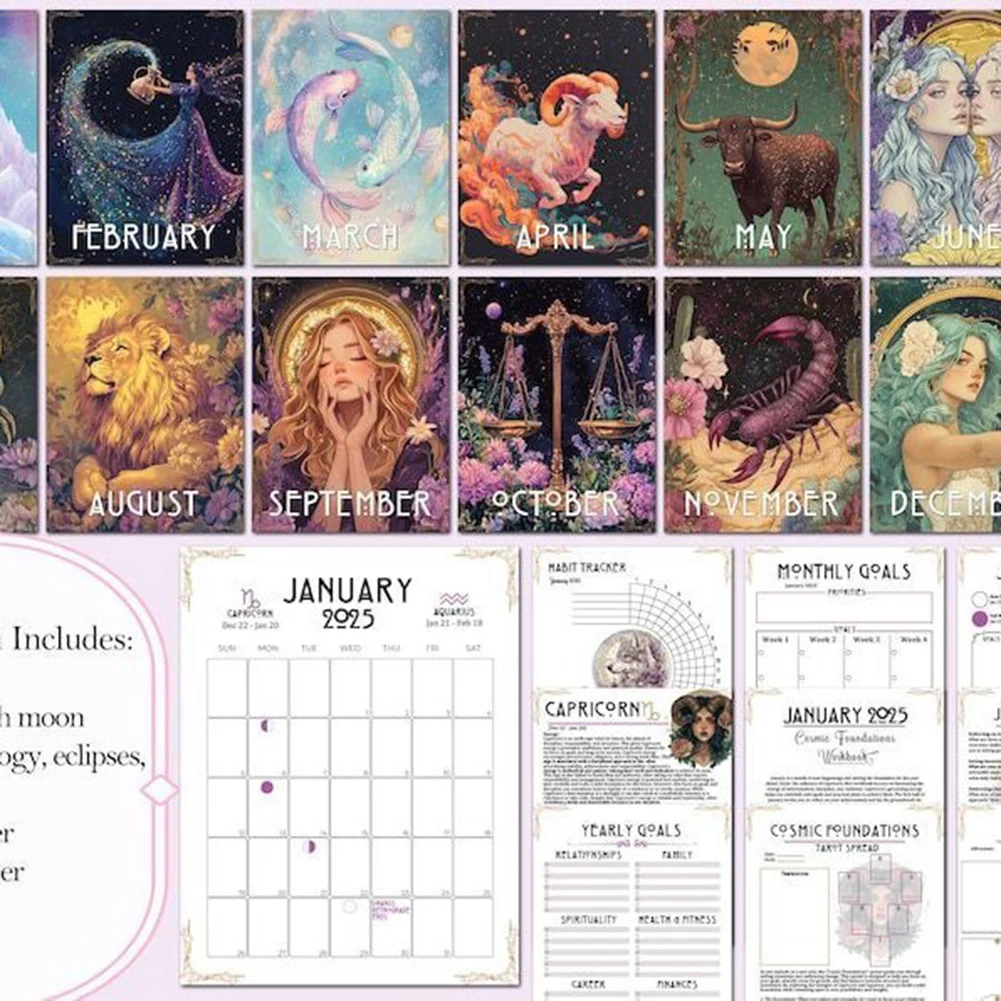 2025 Witches Weekly Planner Unique Novelty Efficient Life Planner Time Management Organiser Notebook For Work Daily Learning