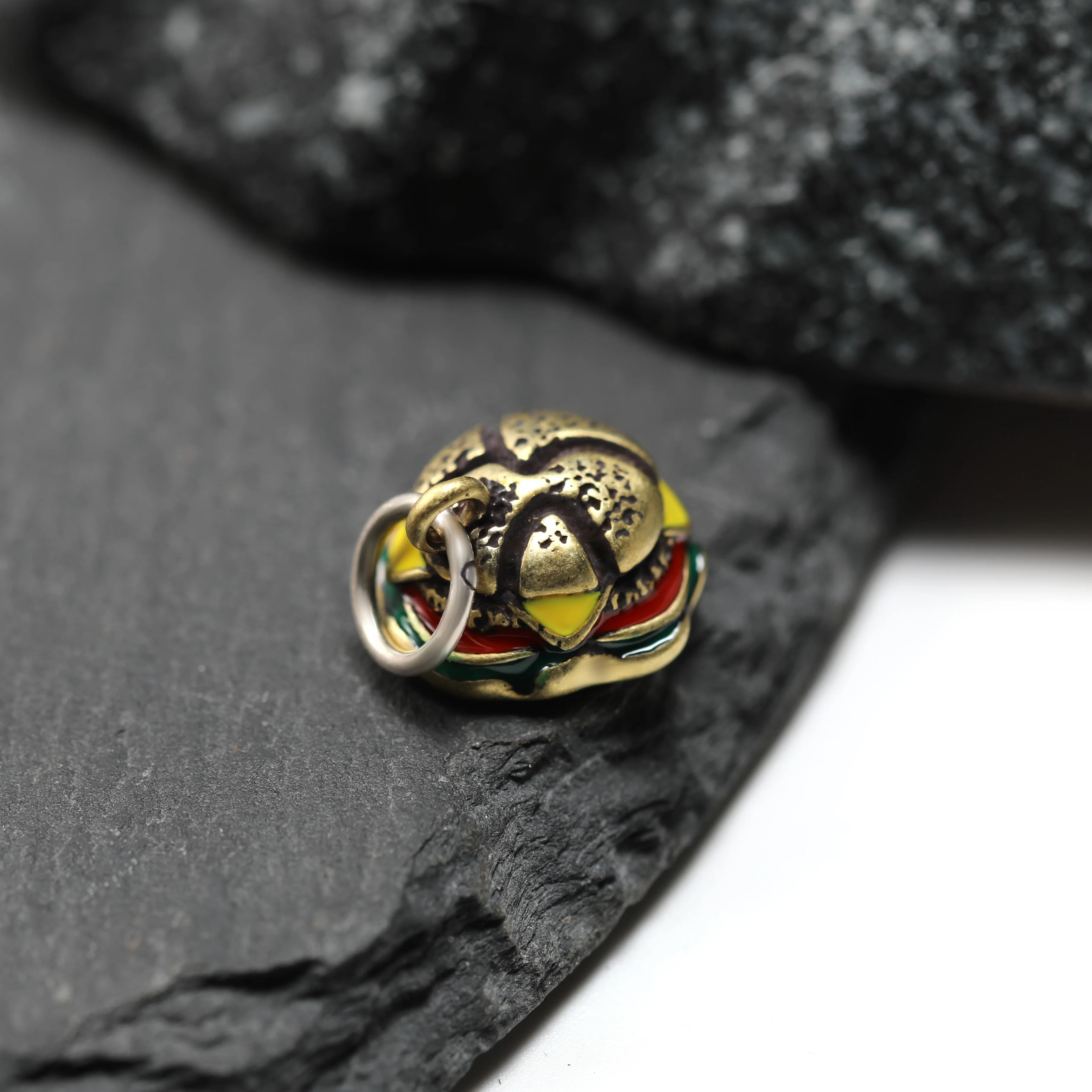 

DJ314 Authentic 925 Silver Enamel Cheese Burger Charm Fashion Classic Pendant DIY Jewelry Silver Jewelry