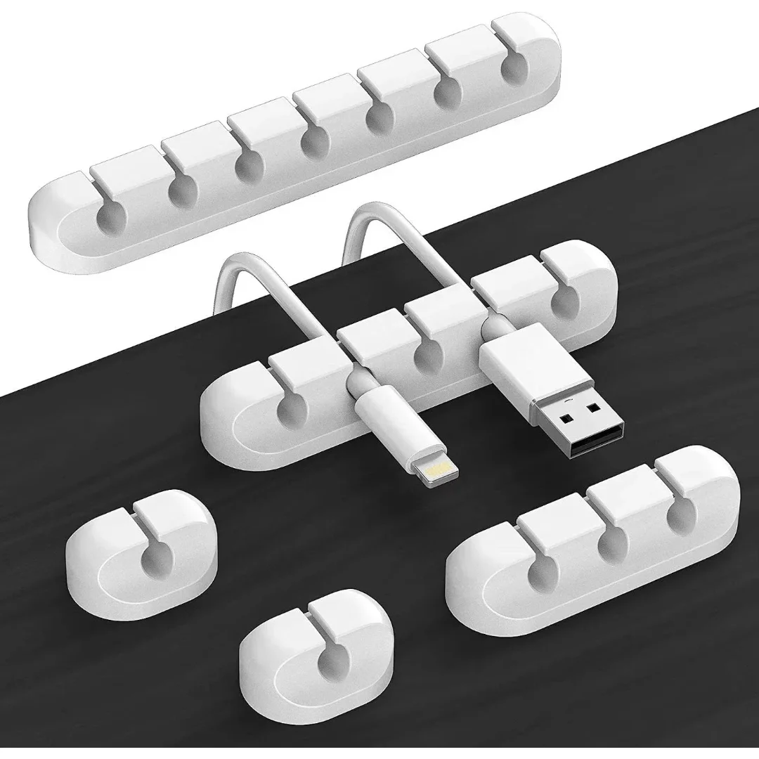 Cable Cord Wire Organizer Silicone USB Cable Winder Management Clips Self Adhesive for Mouse Keyboard Headset For iPhone