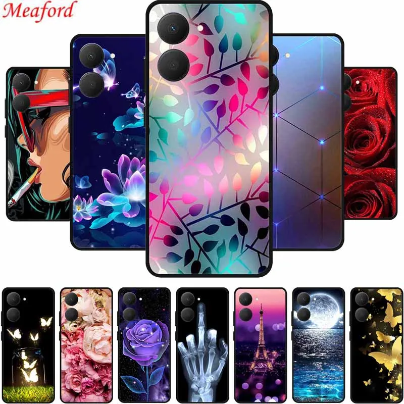 

6.56" For Vivo Y28s 5G Case Y 28 s Black Silicone Soft Back Cover Case For Vivo Y28s Phone Case Y 28s Y28 s Protective Coque Bag