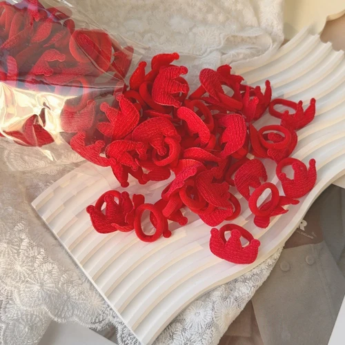 Imagen 2 del producto 10 Uds. De diademas de colores rojos para niñas, corona de mariposa, sin daños, toalla de dibujos animados, cuerda, soporte para cola de caballo, banda de goma para niños