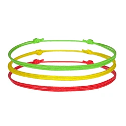 Handmade Colorful String Bracelet Set Adjustable Red Green Yellow Thread Bracelets Boho String Jewelry for Men Boys Women
