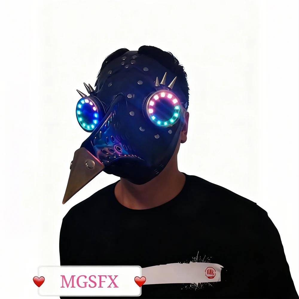 

Steampunk Plague beak LED Mask Light up Glasses Luminous LED goggles Cosplay Disco stage performance nightclub show party