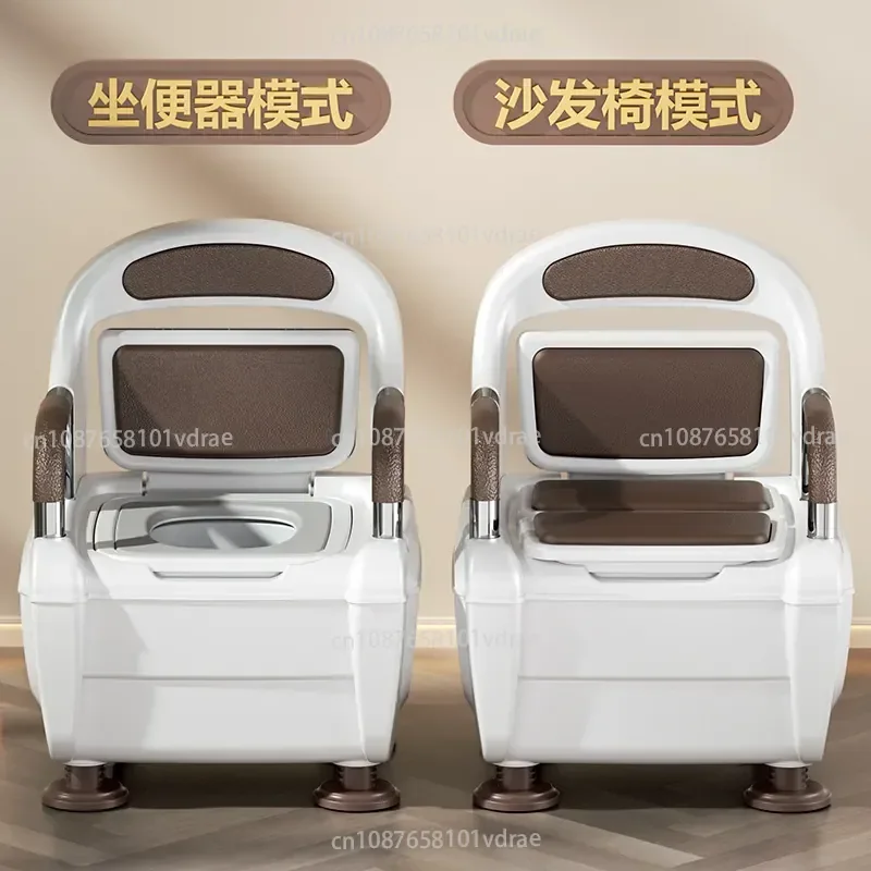 Luxury Portable Toilet for Adults; Home-use Toilet Seat for The Elderly and Pregnant Women; Bedside Toilet for Indoor Use