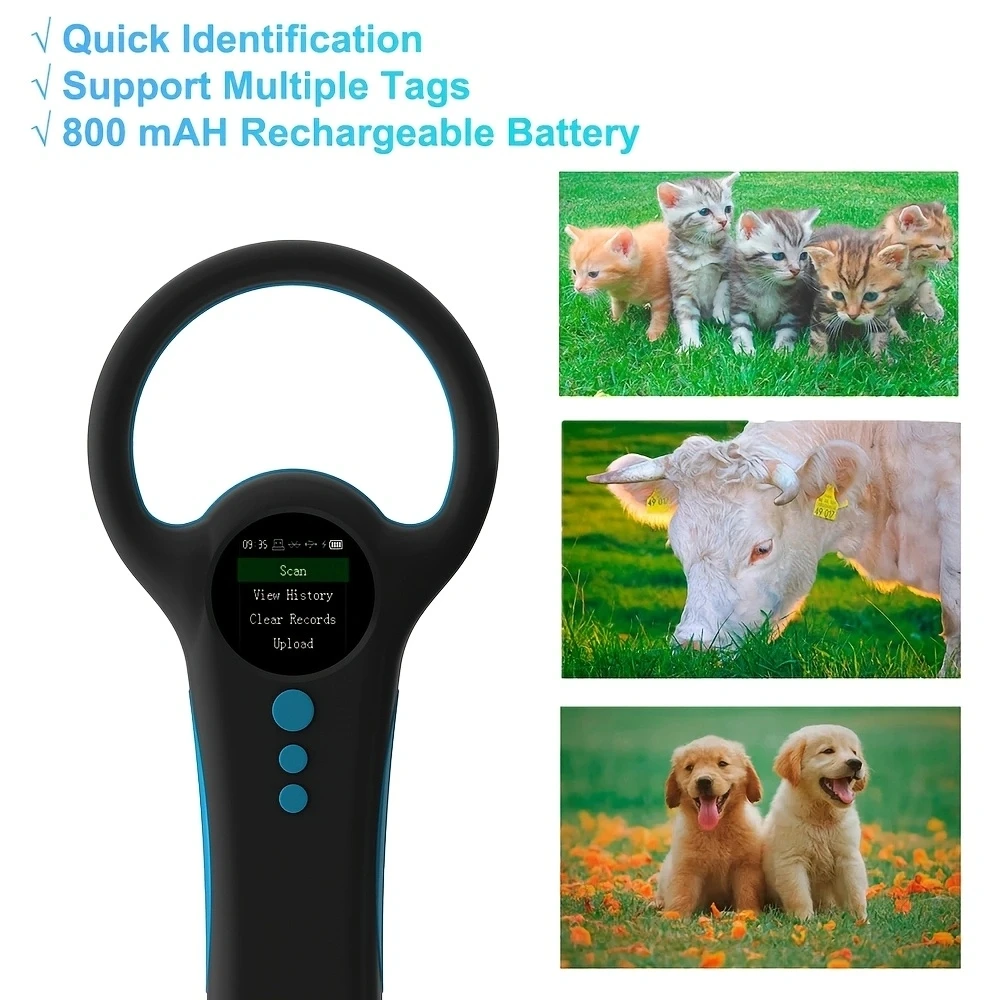 USB/2.4G Bezprzewodowy/Bluetooth Czytnik znaczników zwierząt Skaner znaczników uszu RFID Czytnik mikrochipów zwierząt Rozpoznawacz tożsamości zwierząt domowych