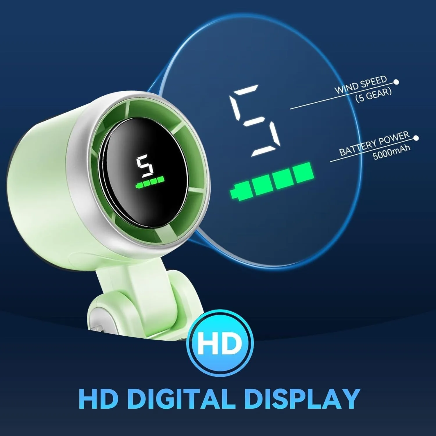 Turbo Fan 2025 New Portable Hanging Neck Outdoor Violence Wind Desktop 13550rpm Small Mini Fan USB Rechargeable Hand-held Fold