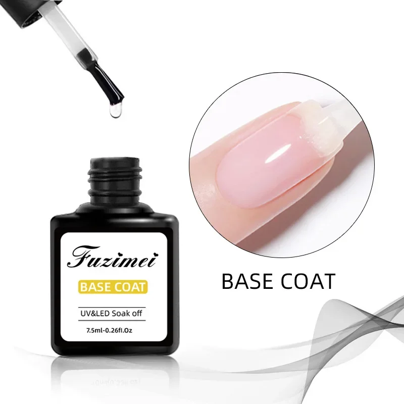 Matte Top Coat Semi-Permanent Professional Gel Base Coat Uv Led Nails Varnish 7.5ML Transparent Shiny Glossy Top Coat Manicure