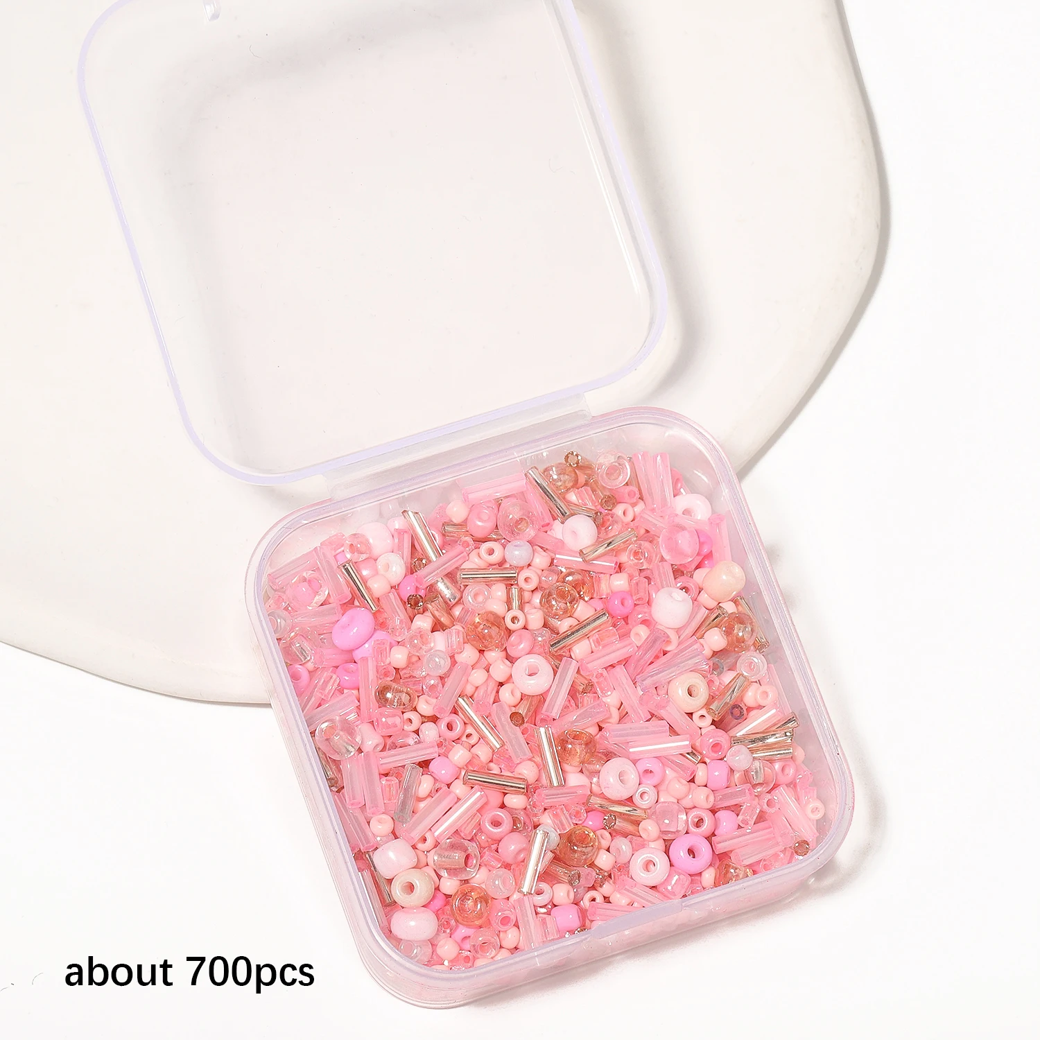 700Pcs/box Pink Color Japanese Seed Beads Mixed Delica Round Glass Beads Multi-shapes Twist Bugle Tube For Clothing Accessory