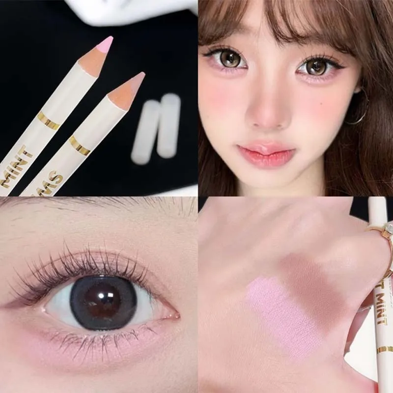 Liegender Seidenraupenschatten, aufhellender Lippenlinienstift, doppelköpfiger Mehrzweckstift, pfirsichrosa, nackte Tönung unter Eyeliner-Stift, koreanisches Make-up
