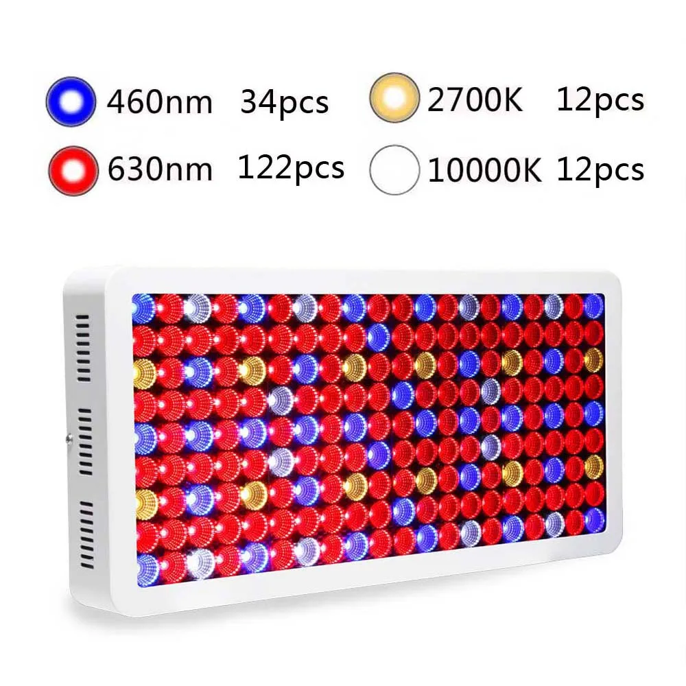 1800W Led Pianta Coltiva La Luce Spettro Completo Crescita Piante All'interno Luci Idroponiche per Verdure Fiore Erbe Coltiva La Tenda illuminazione