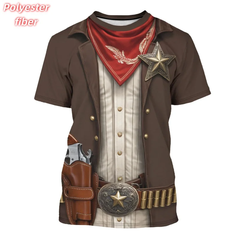 

Футболка для косплея с 3D принтом для мужчин, искусственный костюм, футболки с пиратским узором, летние уличные повседневные топы с короткими рукавами, свободные футболки с круглым вырезом