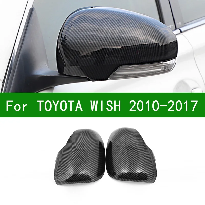 

For Toyota WISH AE20 2009-2017 black carbon fiber rearview mirror cover replacement buckle 2010 2011 2012 2013 2014 2015 2016