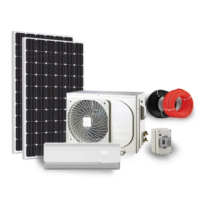 Hybrydowy klimatyzator Solar Mini-Split Heat AC/DC z ogniwami słonecznymi, 24000 BTU, Plug-n-Cool, Do samodzielnego montażu