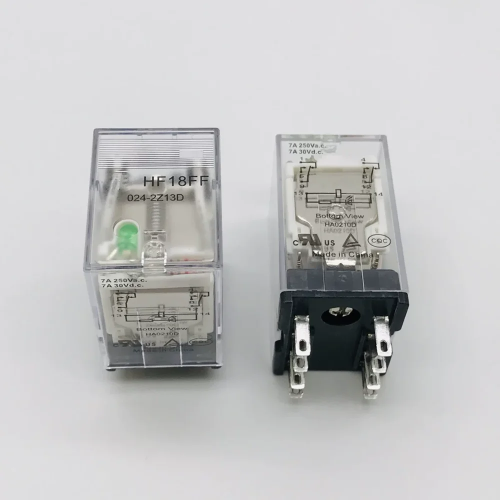 Original new 100% HF18FF-024-2Z13D two sets conversion 8pin 7A250VAC with LED small medium power relay