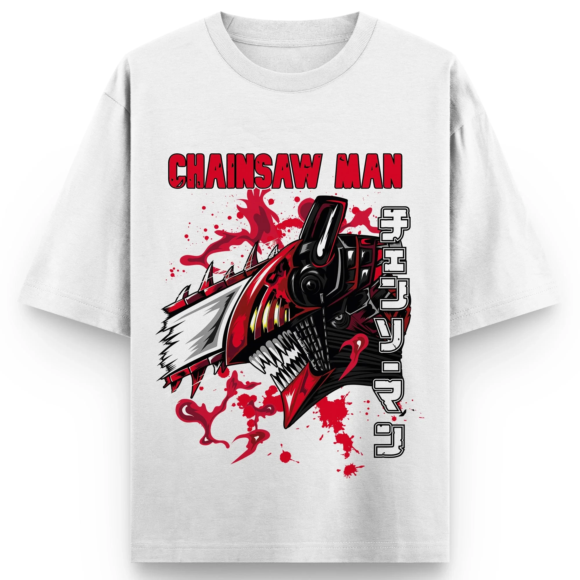 Kaos Katun Cetak Grafis Anime Chainsaw Man untuk Pria 2025 Musim Panas Kasual Lengan Pendek Streetwear T-shirt Pakaian Pria