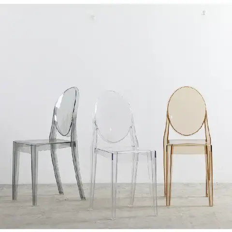 모던 주방 플라스틱 식당 의자, 북유럽 레스토랑 미니멀리스트 아크릴 투명 식당 의자, 집 가구