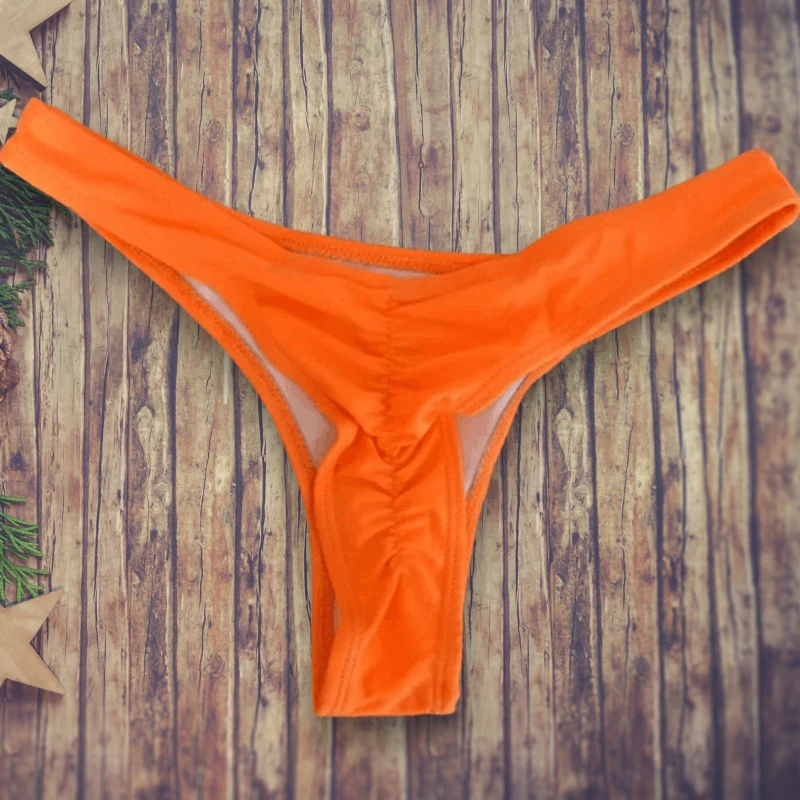 2022 Hete Verkoop Nieuwe Mode Dames String Zwembroek Meerdere Kleuren Effen Kleur Geplooide String Badmode Vrouwen Bikini Zwembroek