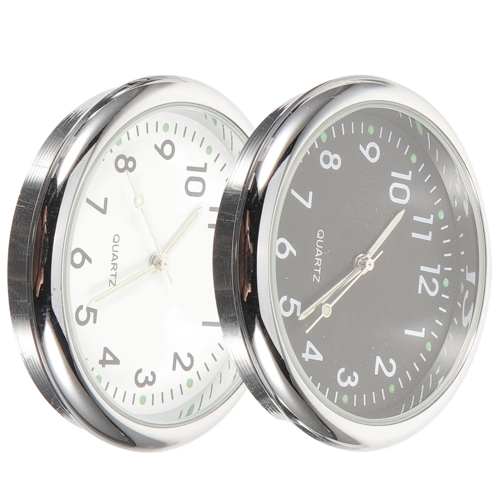 2 قطعة لوحة سيارة على مدار الساعة لاصق مؤشر مضيء للرؤية الداكنة سهلة التركيب أسود أبيض داش ساعة السيارة #2