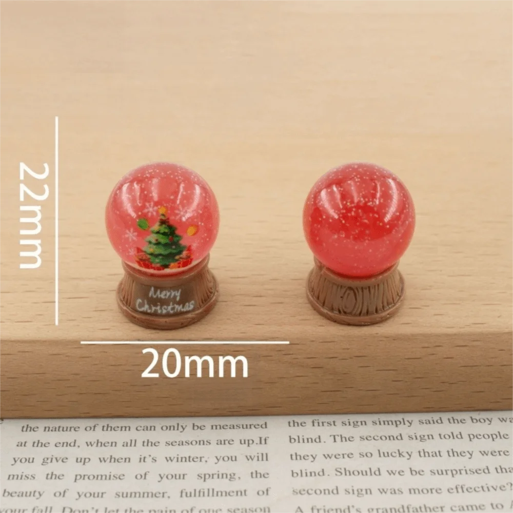 Winter Christmas Themed Christmas Crystal Ball Elk Snow Globe Resin Miniature Ornaments DIY Gift Box Dollhouse Decor