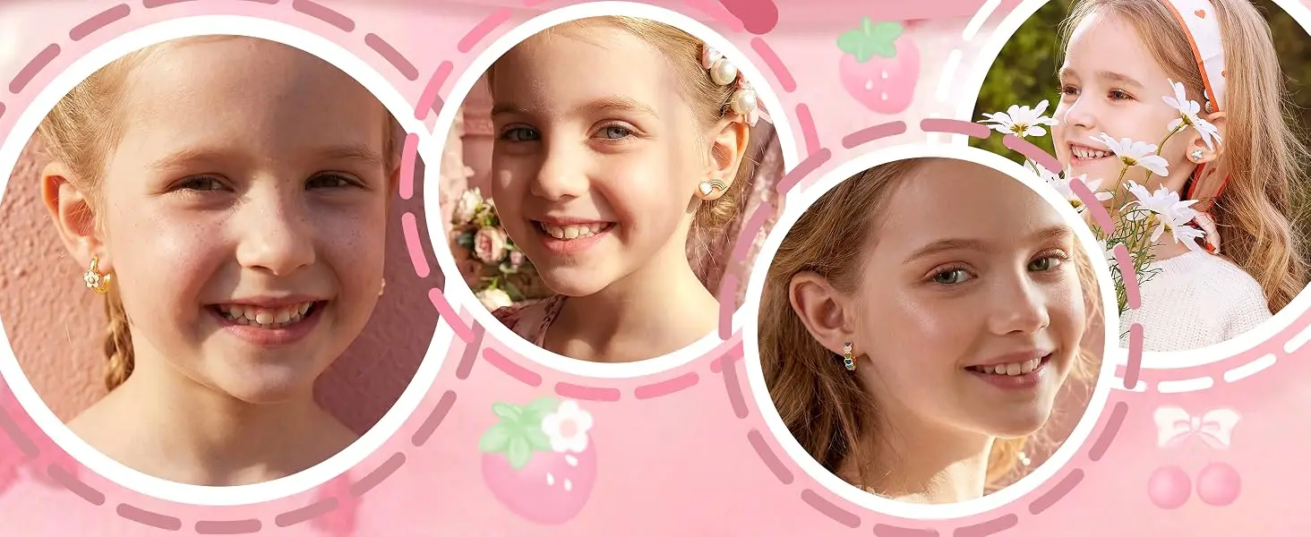 Drperfect 2 Stück hypoallergene Ohrringe für Damen, aus chirurgischem Stahl, flache Rückseite, niedliche Blumen-Ohrstecker, 14K vergoldete Ohrringe – Detail 3