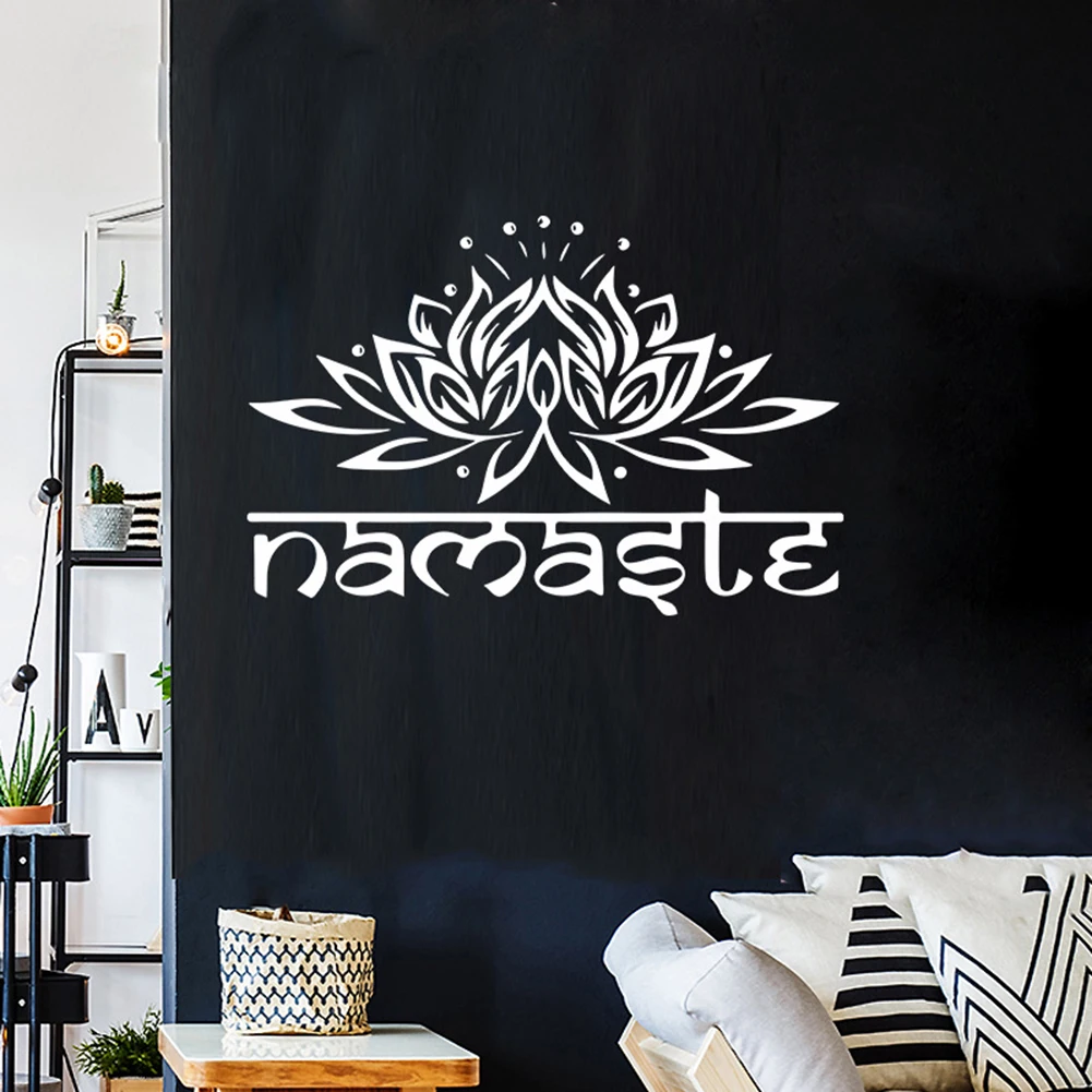 Indian Namaste Lotus naklejka ścienna salon pokoju tło naklejka Mural Home Decor Домашний декор — zdjęcie 2