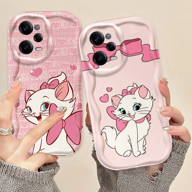 Disney Marie Cat For Xiaomi Redmi Note 13 12S 12 11S 11 10 9 8 10A 9T 9C A2 A1 Pro Plus Max Wave Oil Phone Case Shockproof