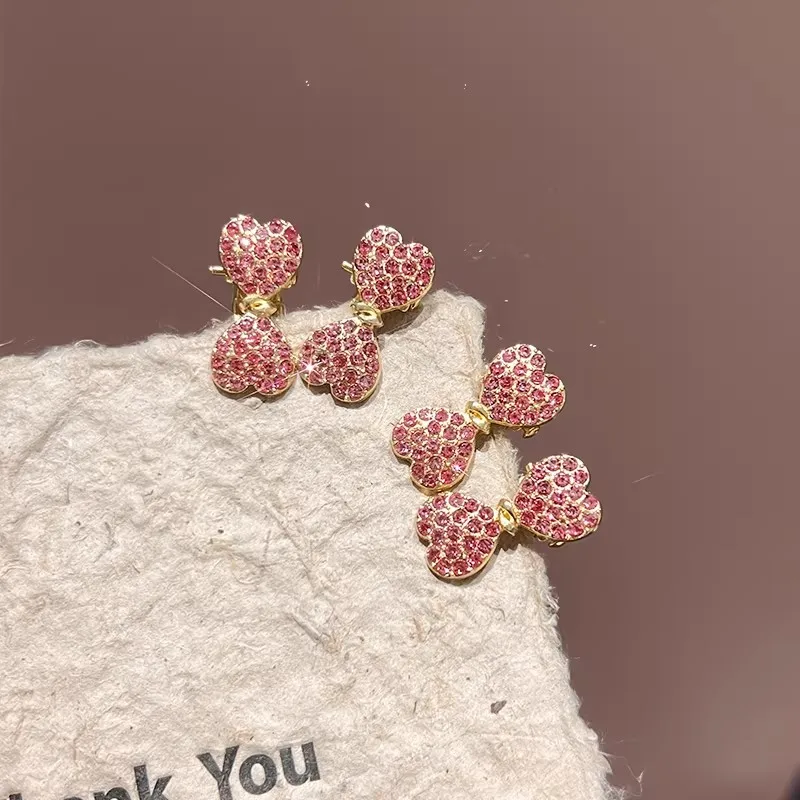 4 Stück/Set Elegante Mini-Haarspangen mit Strass-Schleifen für Frauen und Mädchen, süße Haarverzierung, kleine Haarclips, modische Haaraccessoires – Detail 9