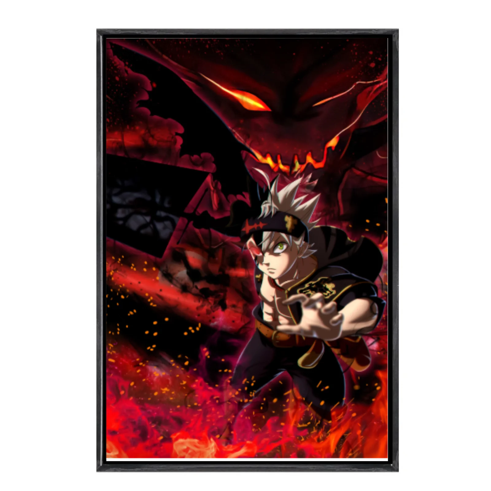 

Japanese Manga Multi-Size Canvas Poster Double Framed Wall Art,Black Clover Home Decor for Living Room Bedroom