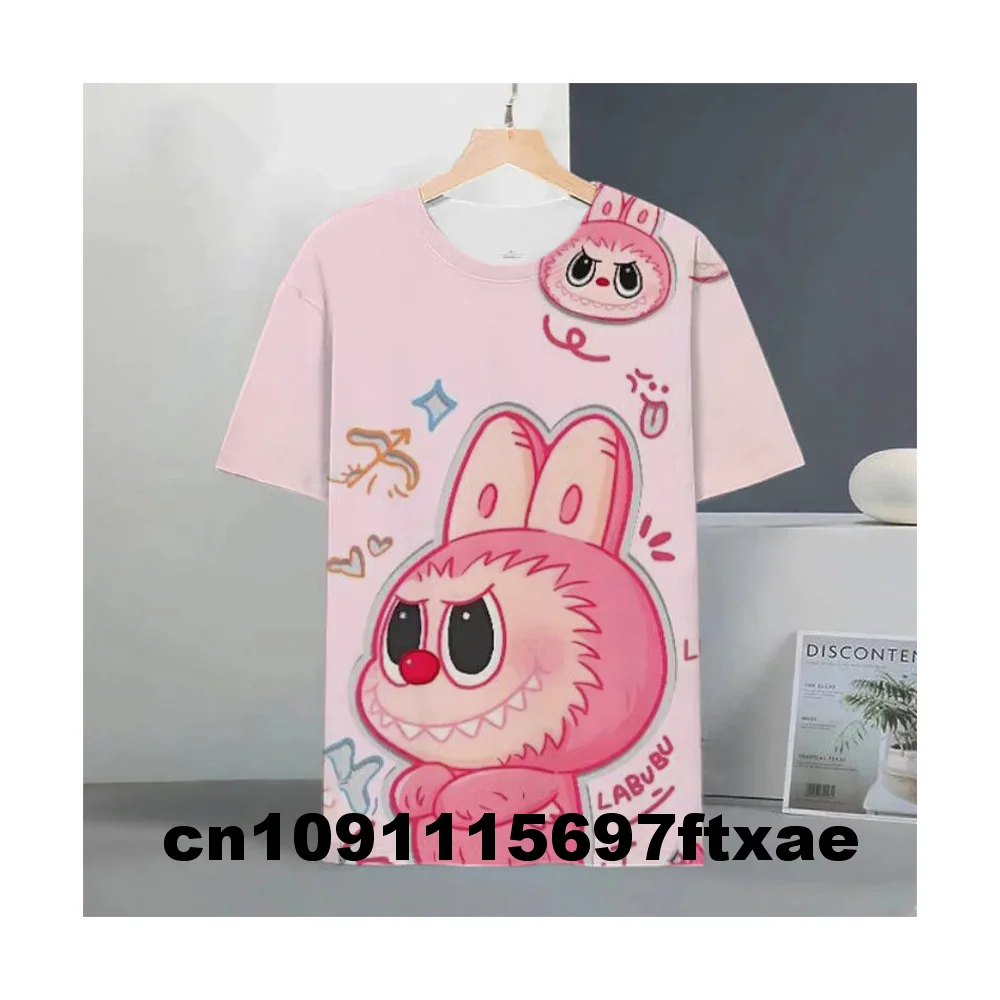 Labubu Little Monster Cartoon Anime T-Shirt Funny Harajuku Casual Short-sleeved Comfortable Breathable Hot Selling Streetwear