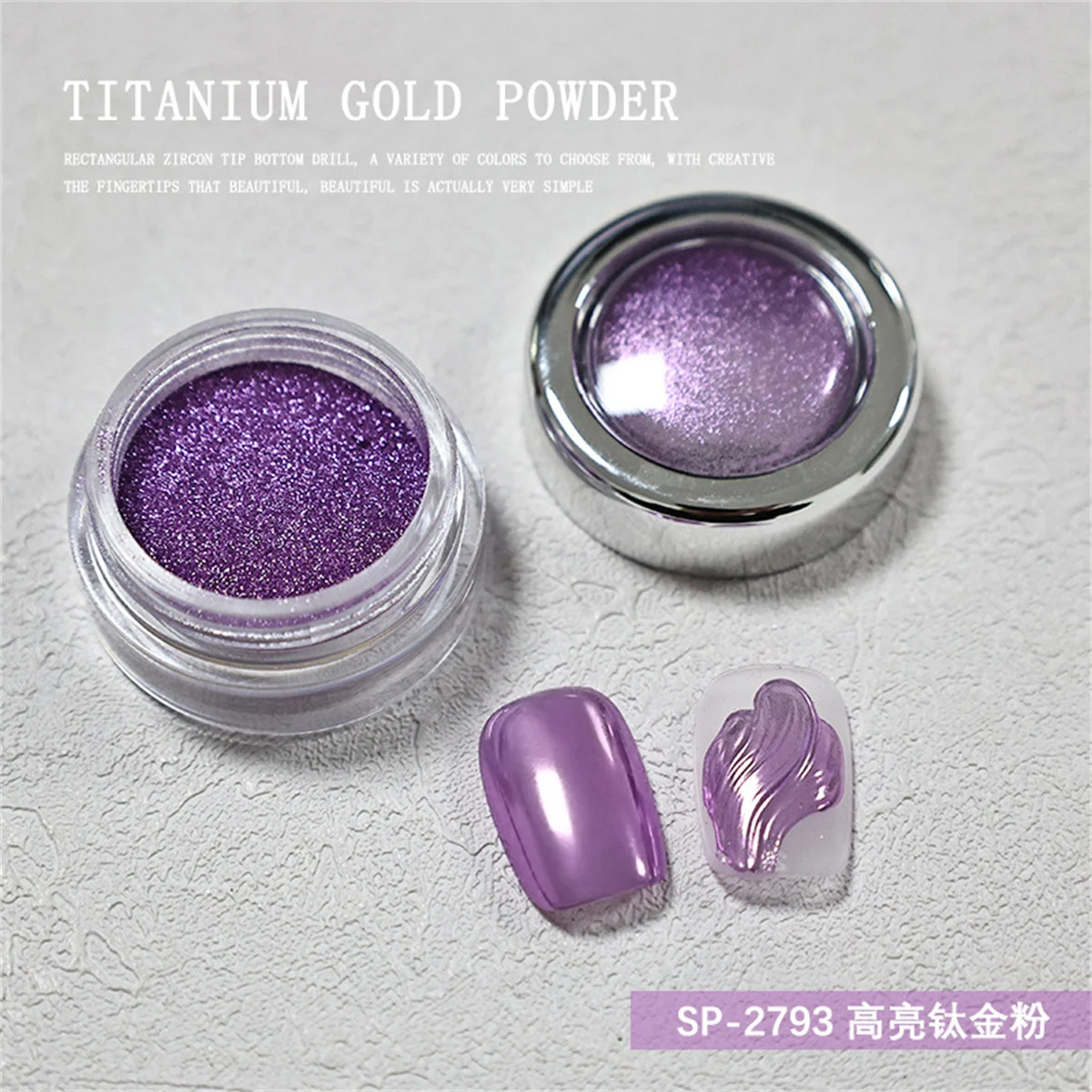 مجموعة واحدة مكونة من 6 ألوان مسحوق أظافر مرآة سحرية من التيتانيوم مسحوق ذهبي وردي أرجواني تيتانيوم عالي اللمعان مسحوق لامع مطلي بالكهرباء المعدنية